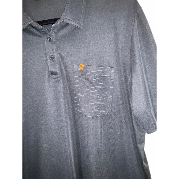 Travis Mathew Chief Operator Polo Shirt In Black With Pocket size 2XL - Picture 3 of 6
